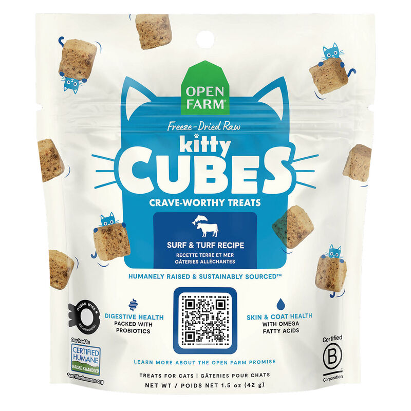 Open Farm, Kitty Cubes - Freeze Dried Raw Surf & Turf - Cat Treats image number null