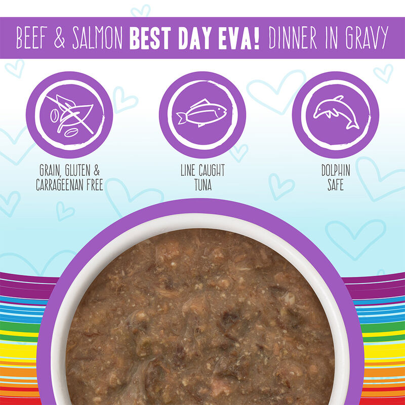 Weruva, Can, Feline Adult - Best Day Eva - Beef & Salmon - 156 g - Minced - Wet Cat Food image number null