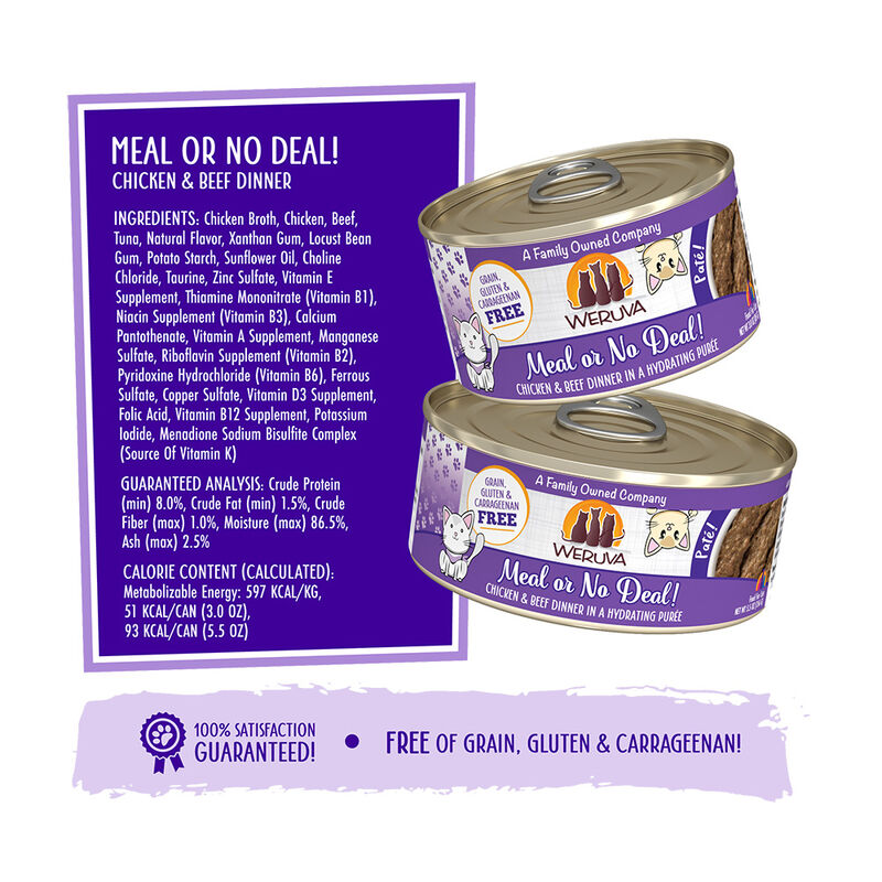 Weruva, Can Feline - Meal or No Deal - Chicken & Beef - 156 g - Pate - Wet Cat Food image number null