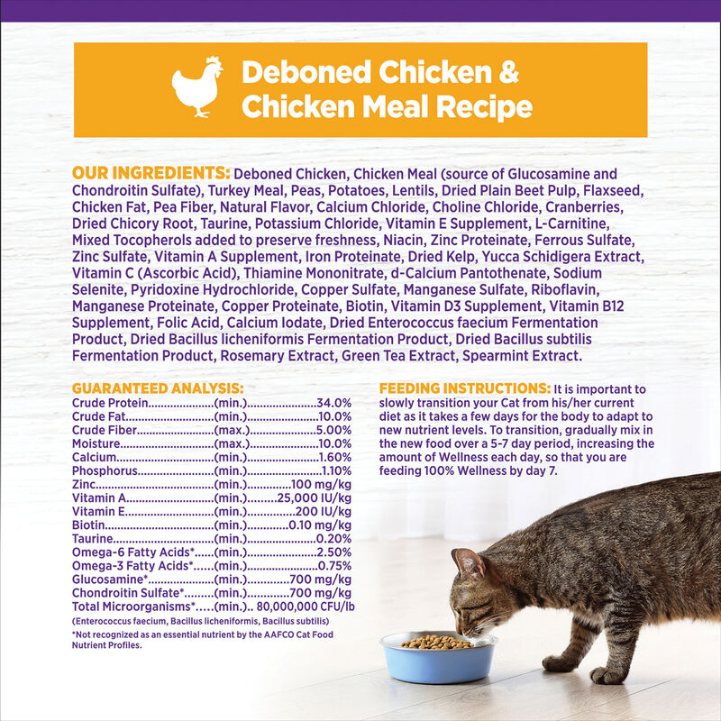 Wellness, Feline Adult - GF Complete Health - Indoor - Chicken - Dry Cat Food image number null