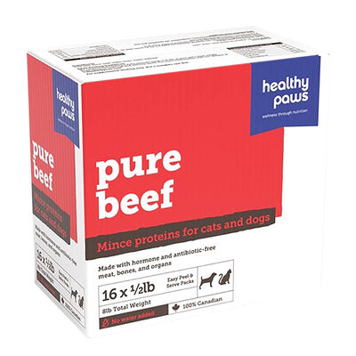 Healthy Paws, Pure Mince - Beef & Organ - 16 x 1/2 lbs