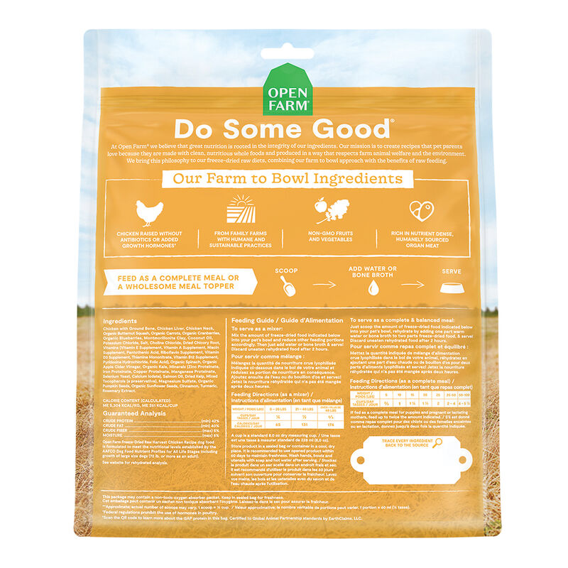 Open Farm, Harvest Chicken Freeze Dried Raw Dog Food - Freeze Dried Dog Food image number null