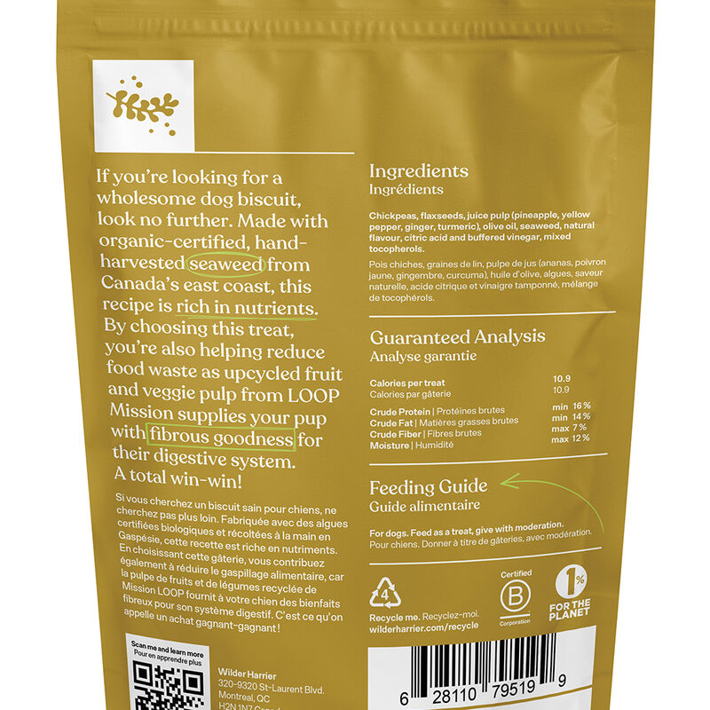 Wilder Harrier, Vegan Biscuits - Seaweed Pineapple Ginger - 120 g image number null
