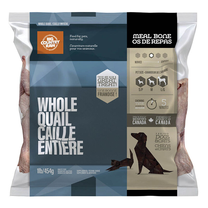 Big Country Raw, Whole Quail - 1 lb - Frozen Dog Food image number null
