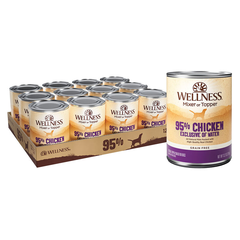 Wellness, Canned Dog Food, Mixers & Toppers, 95% Chicken - 13 oz - Wet Dog Food image number null