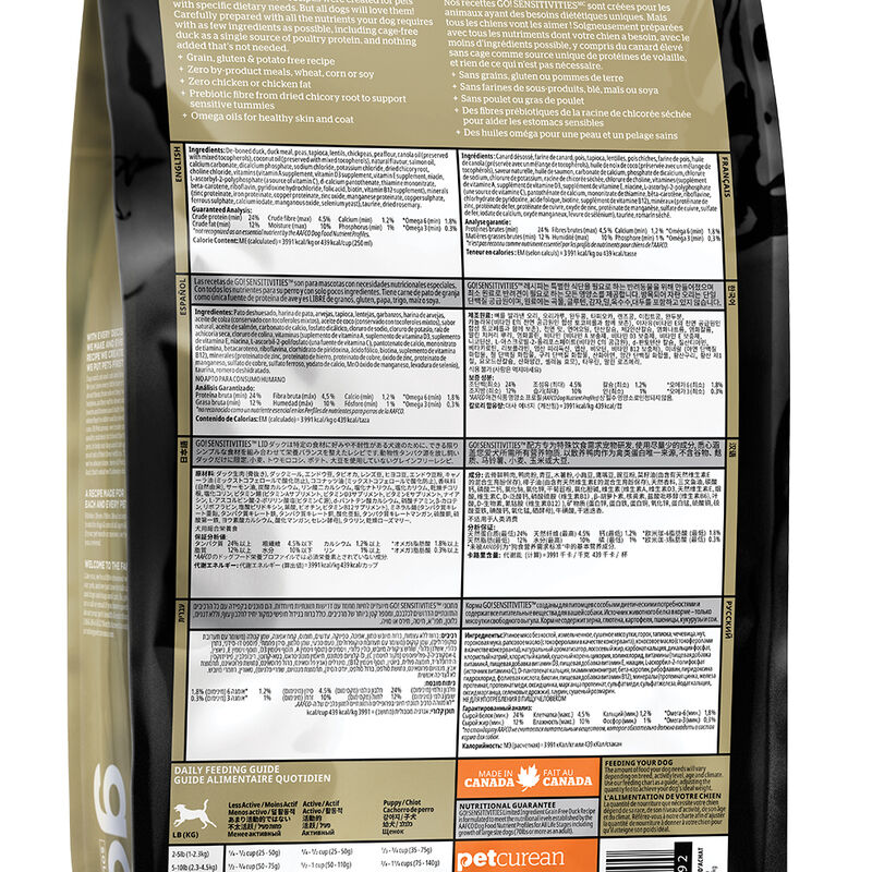 GO! SOLUTIONS, SENSITIVITIES Limited Ingredient Grain Free Duck Recipe for dogs - Dry Dog Food image number null