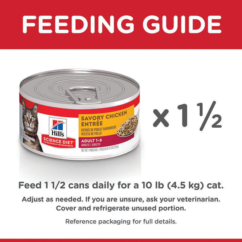 Science Diet, Adult Savory Chicken Canned Cat Food, 156g - Wet Cat Food image number null