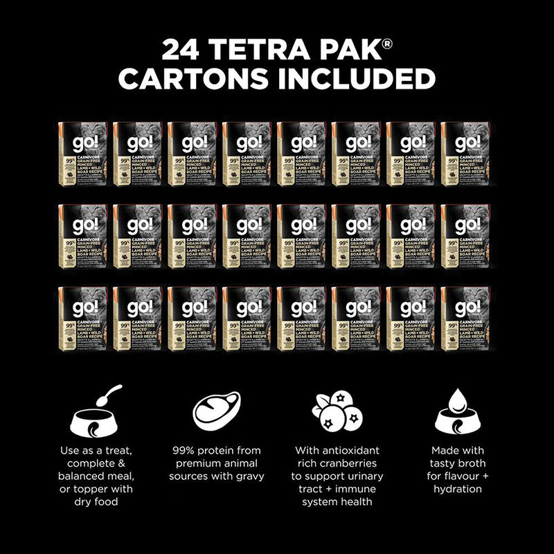 GO! SOLUTIONS, CARNIVORE Grain Free Minced Lamb + Wild Boar Recipe for cats - Wet Cat Food image number null