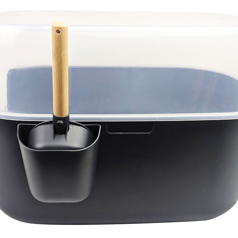 BeOneBreed, Luxury Litter Box w/ Bamboo Top - Large - Black image number null