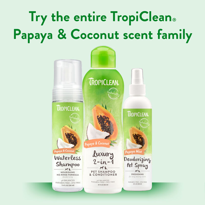 Tropiclean, Papaya & Coconut 2-in-1 Shampoo image number null