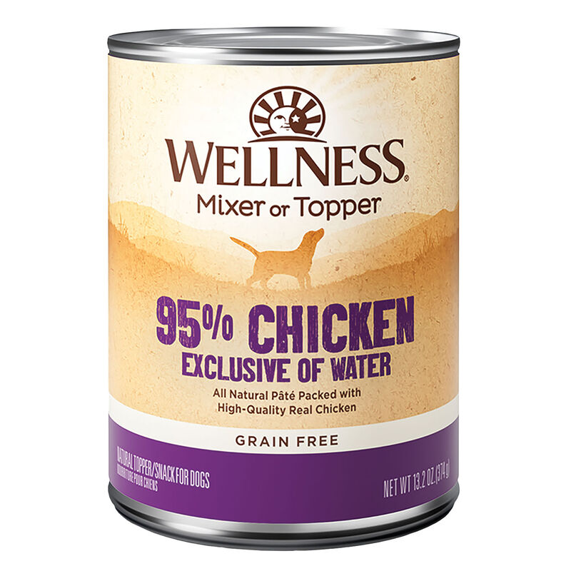 Wellness, Canned Dog Food, Mixers & Toppers, 95% Chicken - 13 oz - Wet Dog Food image number null