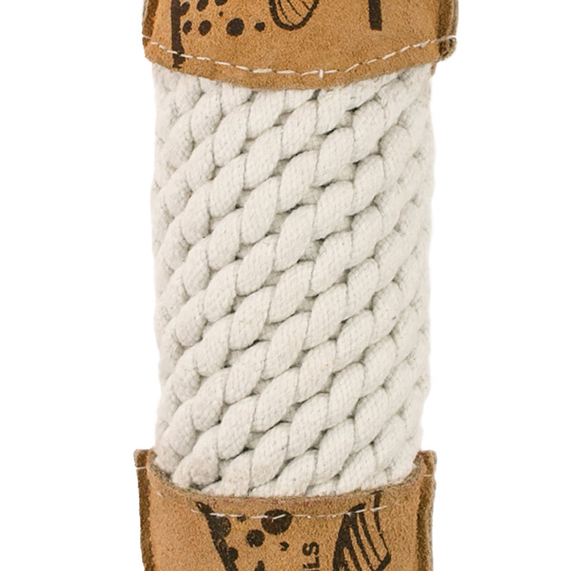 Tall Tails, Natural Leather & Rope Trout - 15" - Tug Dog Toy image number null