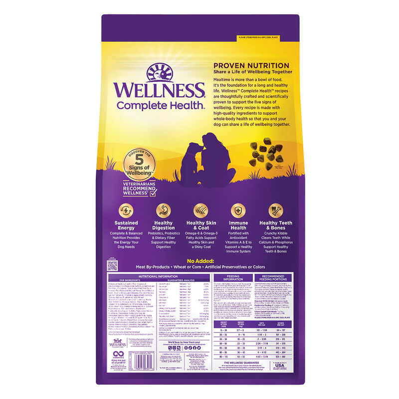 Wellness, Adult Complete Health - Grain Free Deboned Chicken & Chicken Meal - 9.9 kg - Dry Dog Food image number null