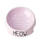 PetRageous, Meow Inverted Cat Bowl - Pink - 5" image number null