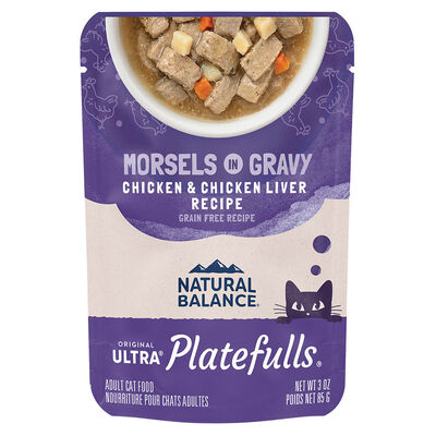 Natural Balance, Feline Adult Platefulls Indoor- Chicken & Chicken Liver - 85 g - Wet Cat Food