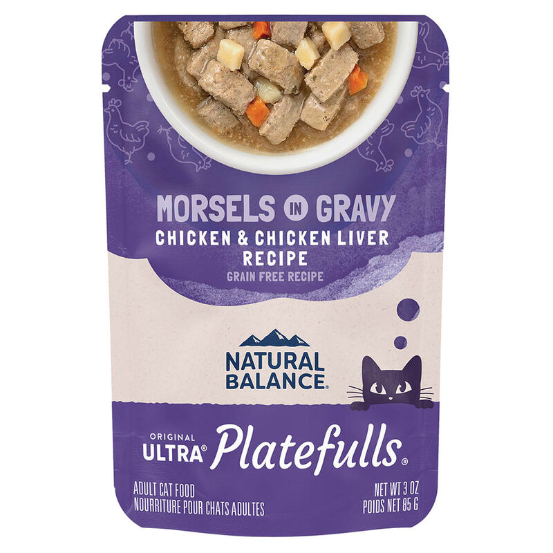 Natural Balance, Feline Adult Platefulls Indoor- Chicken & Chicken Liver - 85 g - Wet Cat Food image number null