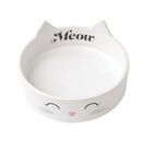 PetRageous, Meow Kitty Shallow Bowl - White 1 cup image number null