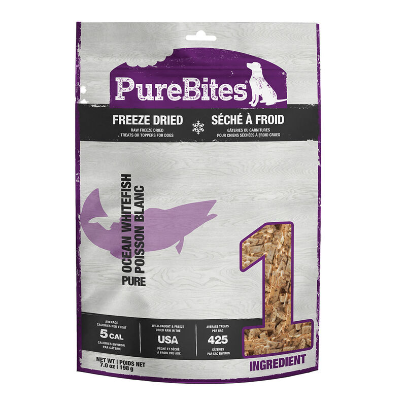PureBites, Super Value Size Dog Treats, Ocean Whitefish - 198 g - Freeze Dried Dog Treat image number null