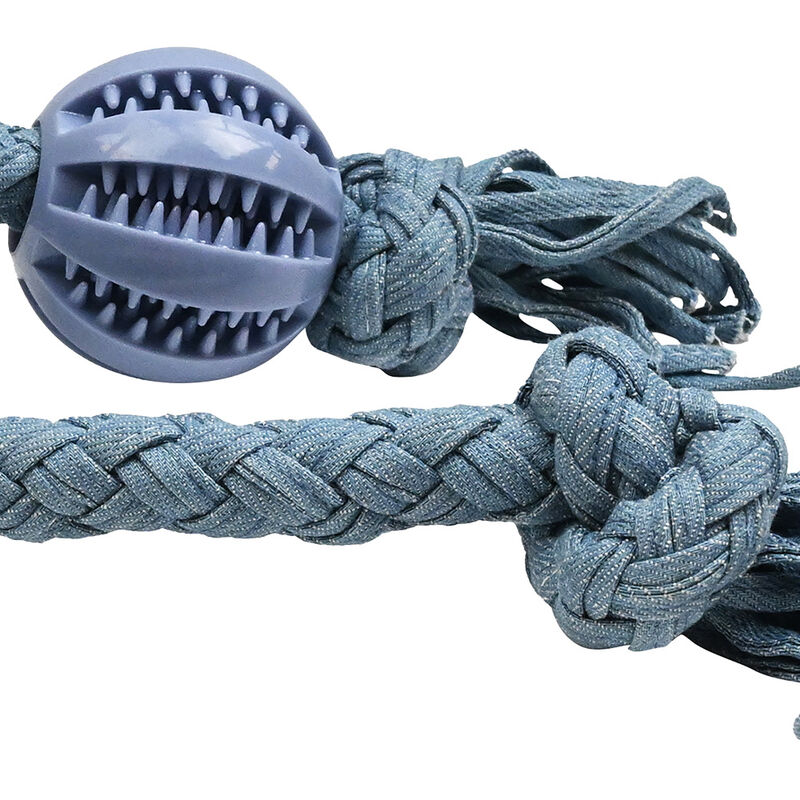 Bozzy, Tug Rope Dog Toy - Denim Blue image number null