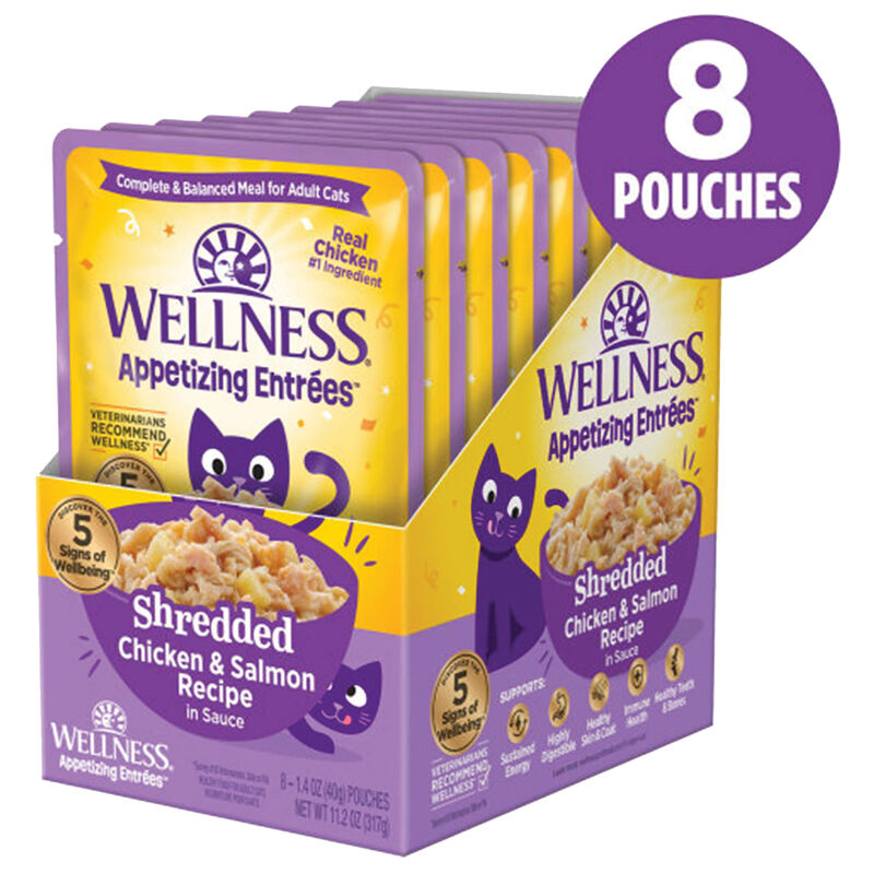 Wellness, Appetizing Entrée - Shredded Chaicken & Salmon in Sauce - Wet Cat Food image number null