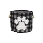 Storage Oasis, Round Storage Bin - Grey Buffalo Check - 15x15x12" image number null