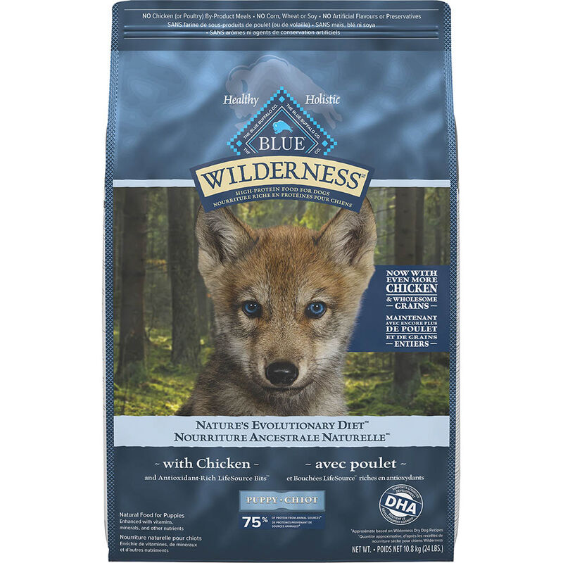 Blue Buffalo, Wilderness with More Meat & Wholesome Grains Puppy - Chicken - Dry Dog Food image number null