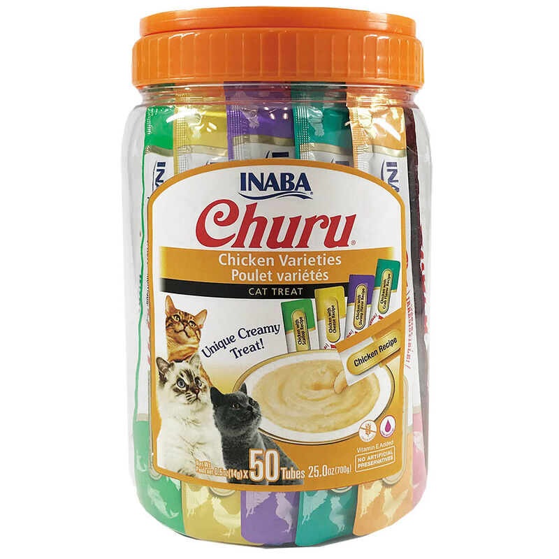 Churu Cat Treats, Chicken Varieties - 50 Tubes - 14 g x 50 image number null