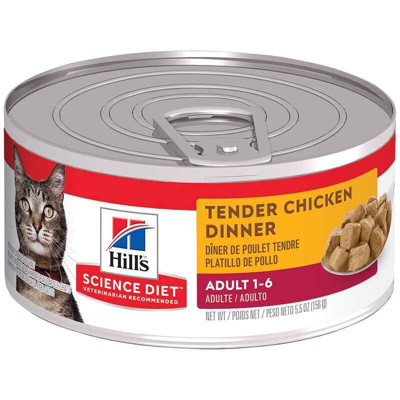 Science Diet, Adult Tender Chicken Dinner Canned Cat Food, 5.5 oz - Wet Cat Food image number null