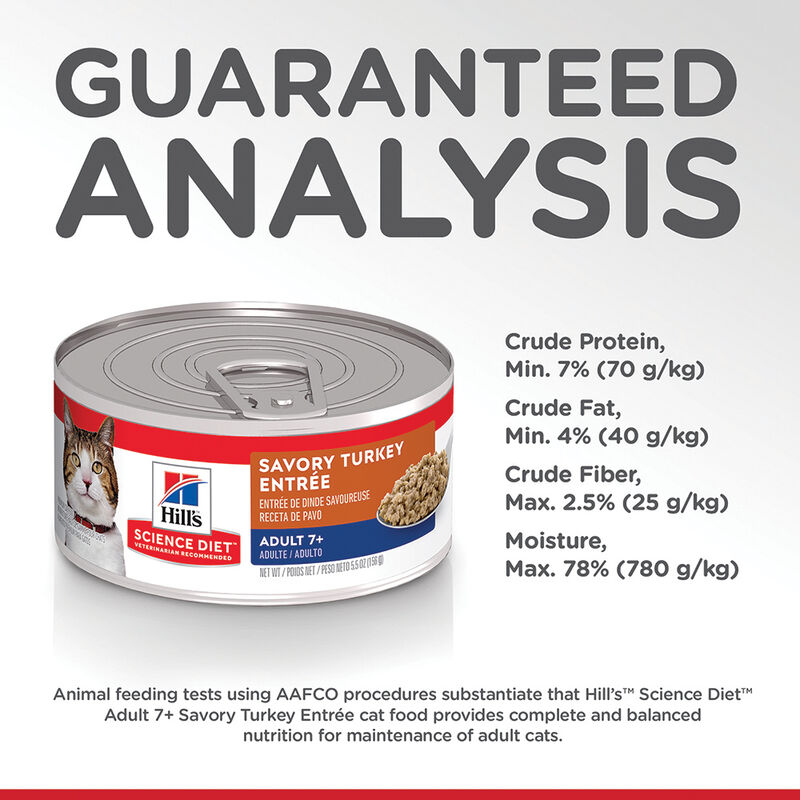 Science Diet, Adult 7+ Savory Turkey Canned Cat Food, 156 g - Wet Cat Food image number null