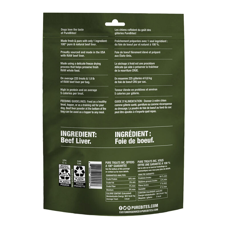 PureBites, Value Size Dog Treats, Beef Liver - Freeze Dried Dog Treat image number null