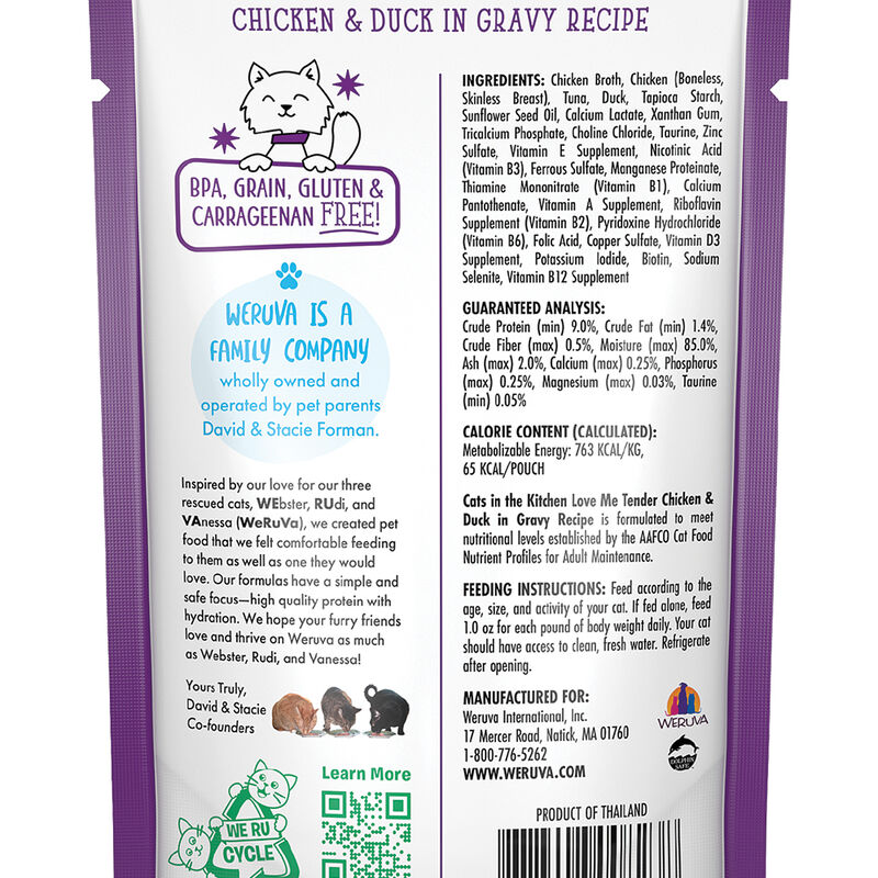 Weruva, Can Feline  - Love Me Tender-Chicken&Duck-85g - Shreds - Wet Cat Food image number null