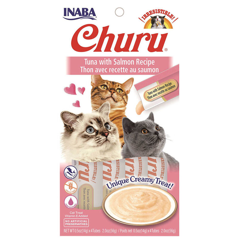 Churu Cat Treats, Tuna with Salmon - 56 g x 4 Tubes image number null