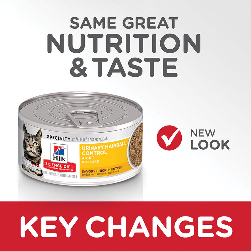 Science Diet, Adult Urinary & Hairball Control Savory Chicken Canned Cat Food - Wet Cat Food image number null