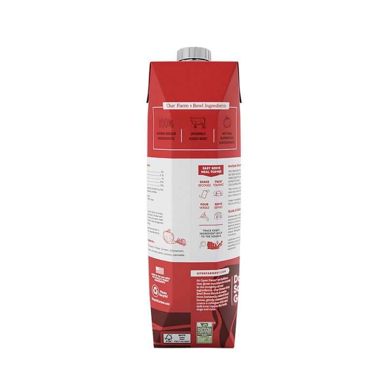 Open Farm, Tetra, Adult - Grass-Fed Beef Bone Broth - 1000 ml - Wet Dog Food image number null