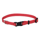 Adjustable Dog Collar with Plastic Buckle, Red, Extra Small - 3/8" x 8"-12" image number null