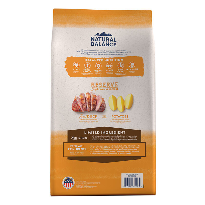 Natural Balance, Reserve Grain Free Duck & Potato - 9.9 kg - Dry Dog Food image number null
