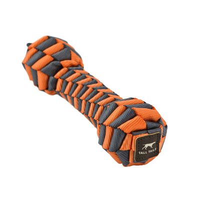 Tall Tails, Braided Bone - Orange & Charcoal - 7" - Tug Dog Toy
