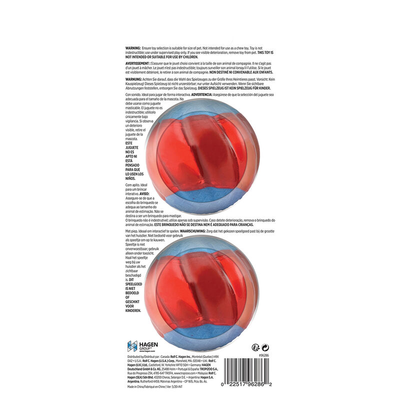 Zeus, Duo Ball - Squeaker - Large - 2pk image number null
