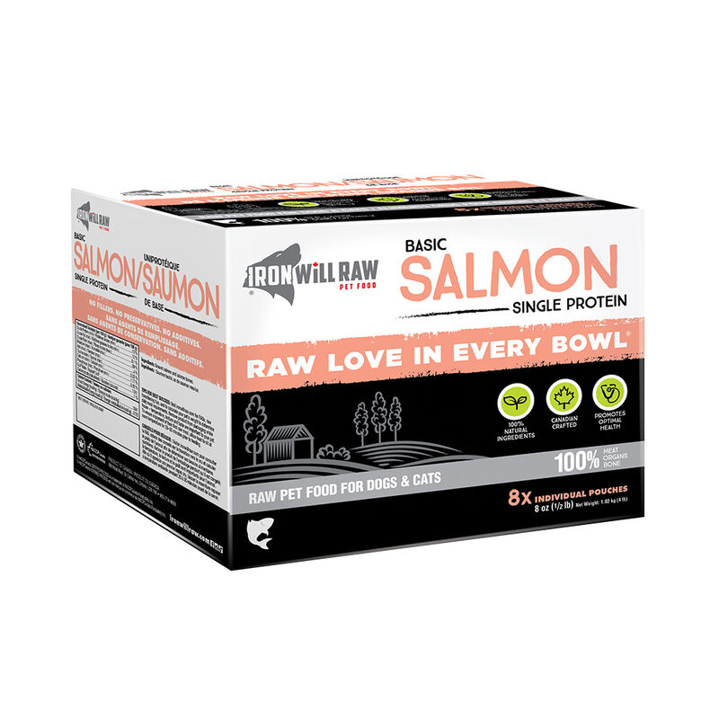 Iron Will Raw, Basic Salmon - 1.81 kg - 8 x 8 oz image number null