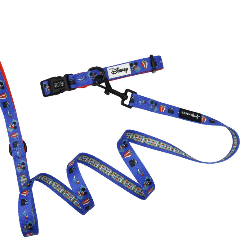 Sassy Woof, Mickey Cinema Collar and Leash Set for Dogs - Small image number null