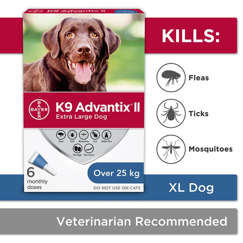 K9 Advantix II, Dog - X-Large - 25kg+ - 4 pk image number null
