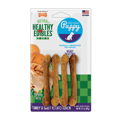Nylabone, Puppy, Healthy Edibiles - Turkey & Sweet Potato - Petite - 4 ct