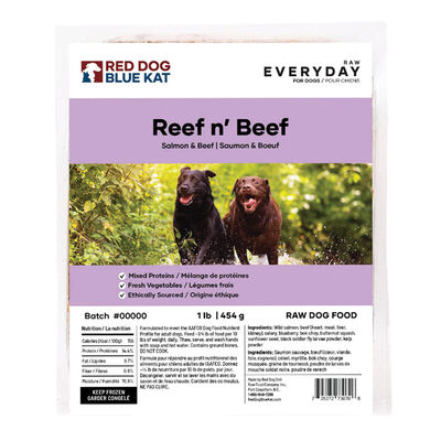Red Dog Blue Kat, Everyday Raw Beef & Salmon 4x0.25lb - Frozen Dog Food