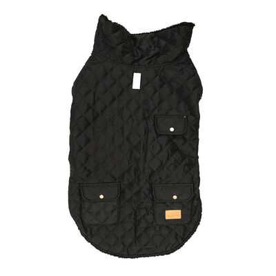 Canada Paws, Quilted Barn Coat - Black - Dog Coat