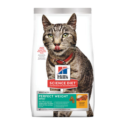 Science Diet, Adult Perfect Weight Chicken Recipe Dry Cat Food for healthy weight and weight managem