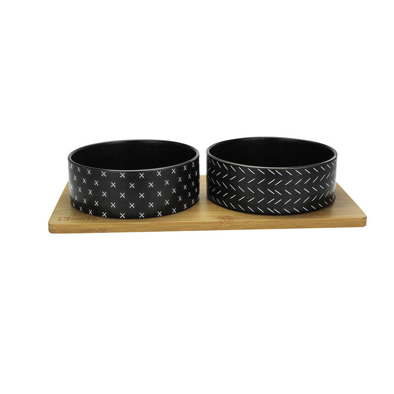 BeOneBreed, Bamboo & Ceramic Bowl - Black - Dog Bowl image number null