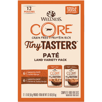 Wellness, Pouch, Feline Adult - Core Tiny Tasters VP - Land - 50 g - 12 pk - Wet Cat Food
