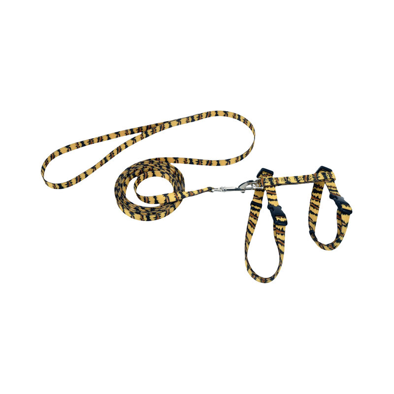 Cat Adjustable Harness & Leash Tiger Pattern 3/8x10-18" image number null