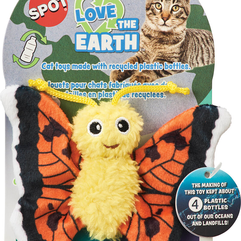 SPOT, Love the Earth, Butterfly - Asst 4" - Chase Cat Toy image number null