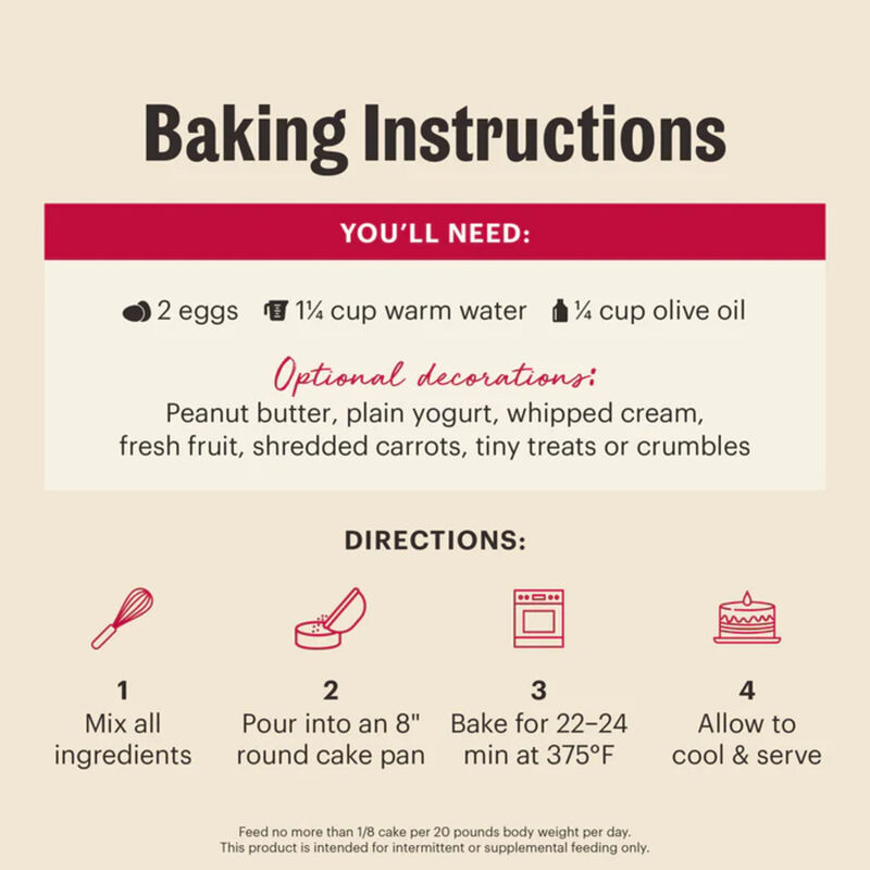 The Honest Kitchen, Ready-to-Make Birthday Cake Mix &ndash; 213 g &ndash; Dog Treat image number null
